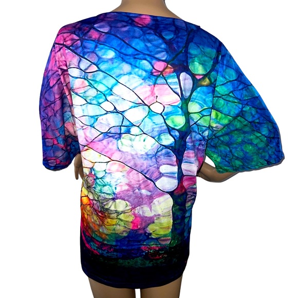 3XL WATER COLOR TIE DYE SHORT SLEEVE TOP - Picture 2 of 7